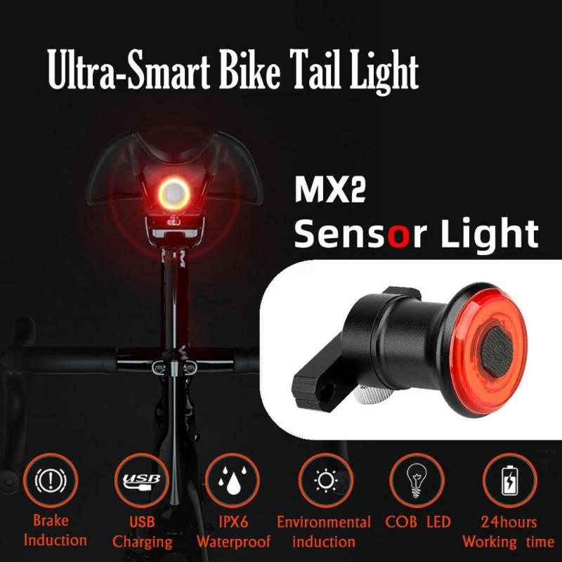 

Smart Bicycle Rear Light Auto Start/Stop Brake Sensing IPx6 Waterproof USB Charge cycling Tail Taillight Bike LED Light #4