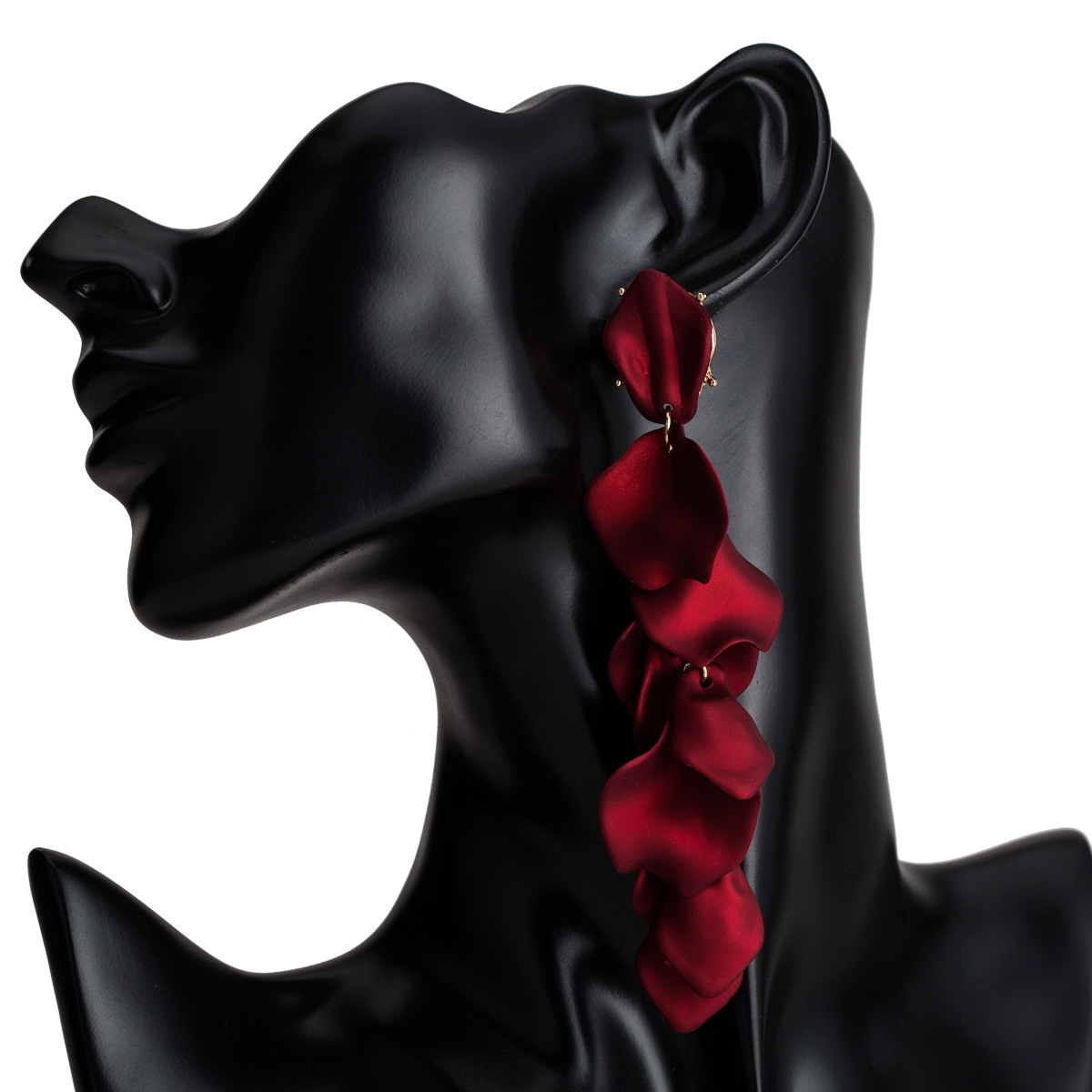 

Luole alloy paint multilayer tassel earrings petal earrings earrings