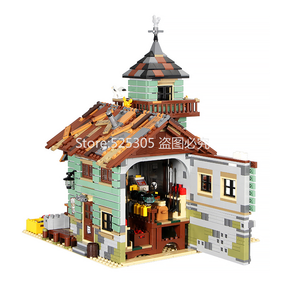 

In Stock 16050 Ideas Movie Series The Old Fishing Store Beach Resort House Building Block Bricks Toys Gift for Children 21310