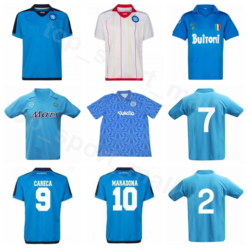 

1926 1982 1983 1987 Vintage Napoli Retro Soccer Jersey 10 MARADONA ZOLA 9 CARECA HAMSIK MERTENS INSIGNE ZIELINSKI ALEMAO Football Shirt Kits, Blue