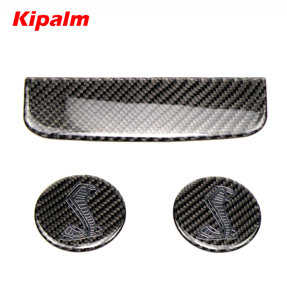 

kIPALM For Ford Mustang Carbon Fiber Interior Coasters Storage Mats Sticker for Ford Mustang Accessories 2015-2019, Black