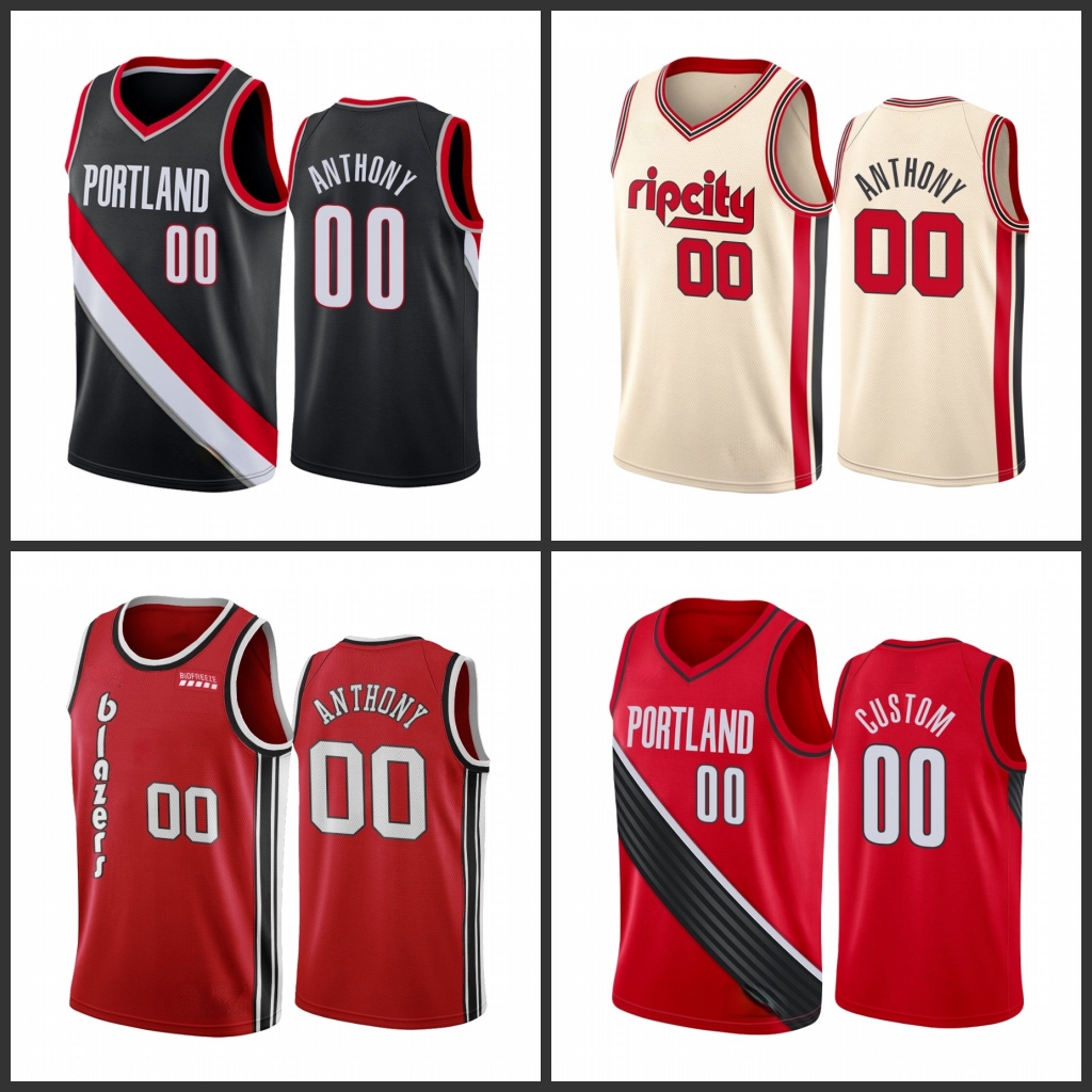 

Portland Trail Blazers Carmelo Anthony Men City Basketball Jersey, Black