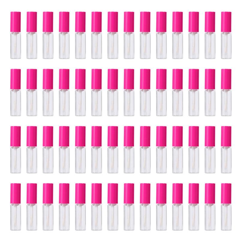 

100 Pcs 8ml Lip Gloss Bottle Lip Glaze Bottle Brillant Container DIY Accessories with Cover for Ladies Girls (Rosy