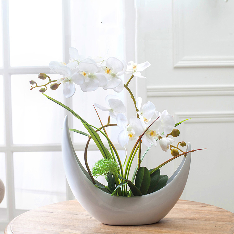

Artificial flowers fake Phalaenopsis Silk Flower Fashion Butterfly Orchid Bouquet Party Decor Wedding Home Decoration 1pcs, Green