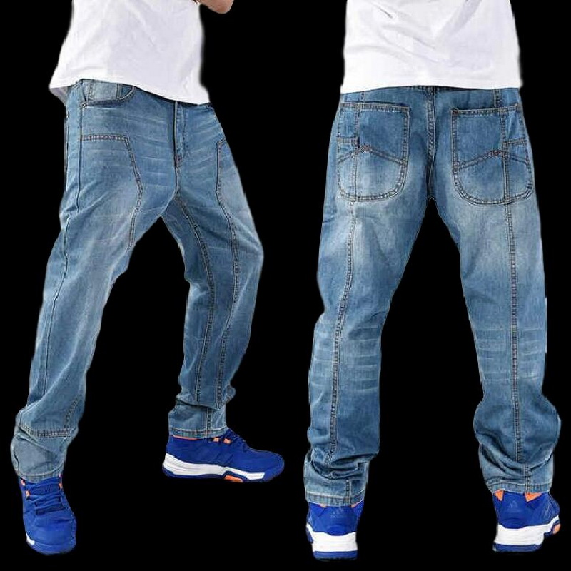 

2020 Skateboard Jeans Men Plus Fertilizer to Increase The Individuality Hip-hop Jeans Loose Denim Pants Men, Blue