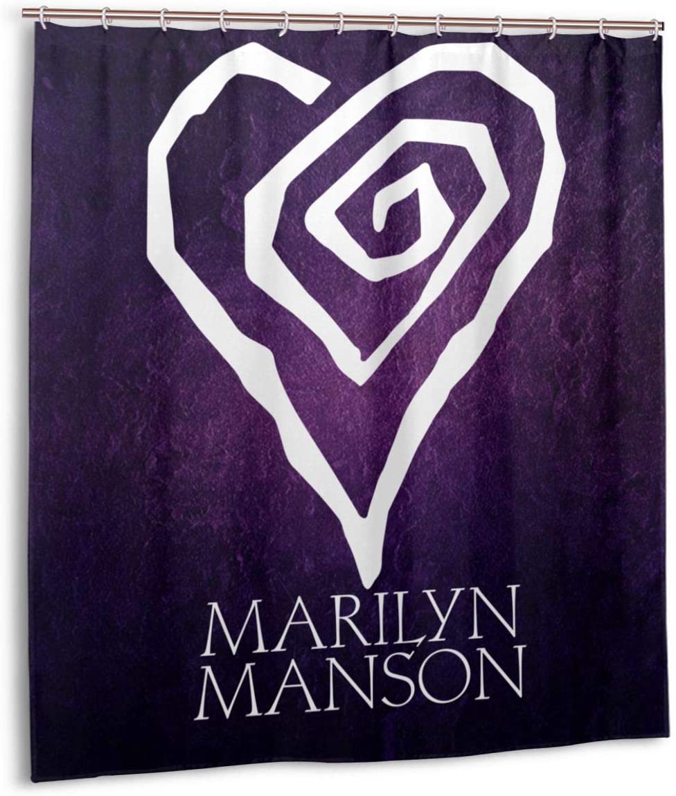 

GVV Bathroom Decor Shower Curtain Marilyn Manson Durable Fabric Bath Curtain Waterproof Anti-Billow Fans66x72 in(168cmX183cm)