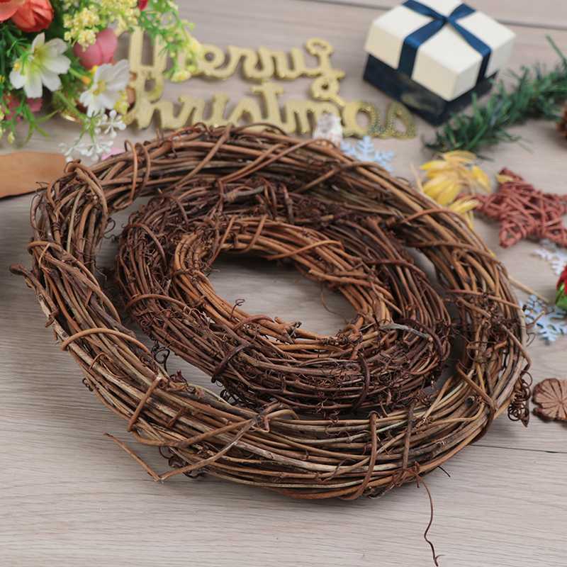 

10/20cm Natural Dried Flowers Rattan Artificial Handmade flower Wreath Wedding Christmas Decor DIY Hanging Weaved Garlands Craft, 10cm