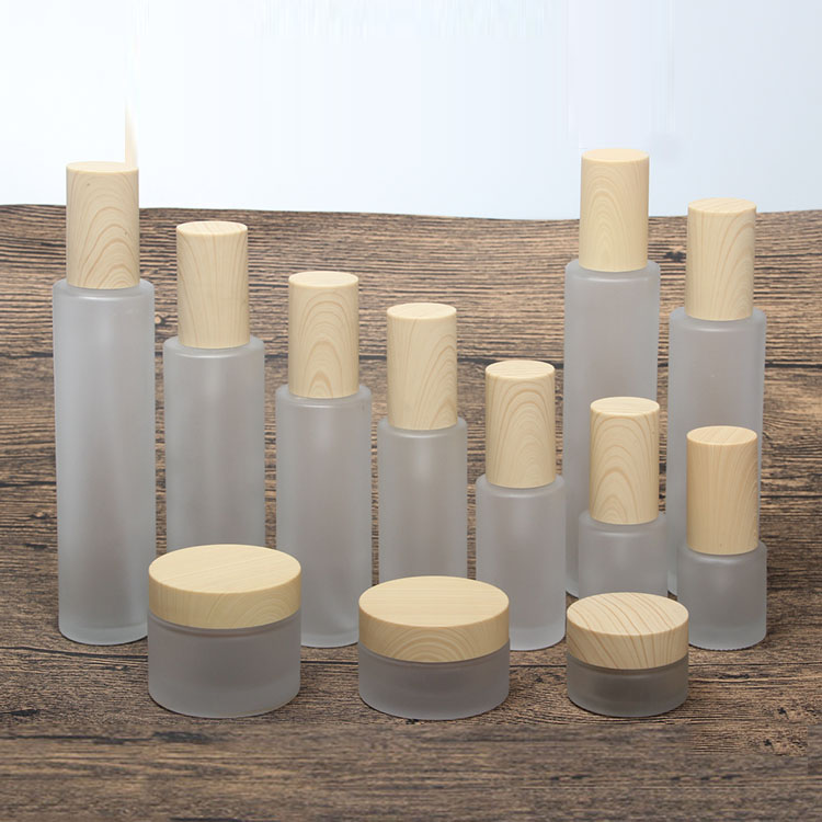 

2/8pcs 20/30/50g Empty Makeup Cosmetic Face Cream Jar Pot 20/30/40/60/80/100/120ml Glass Toner Lotion Emulsion Bottle ABS Cover