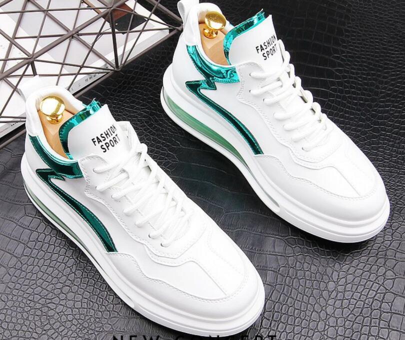

2020 Trend Men White trainers Air cushion casual shoes young men thick loafers hip hop punk board shoes wedding party shoe