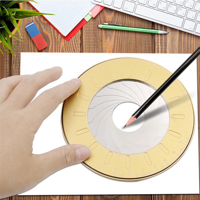 

Stainless Steel Creative Drawing Ruler Drafting Circle Tool Adjustable Measurement Draw Round Measurements Tools for Woodworking