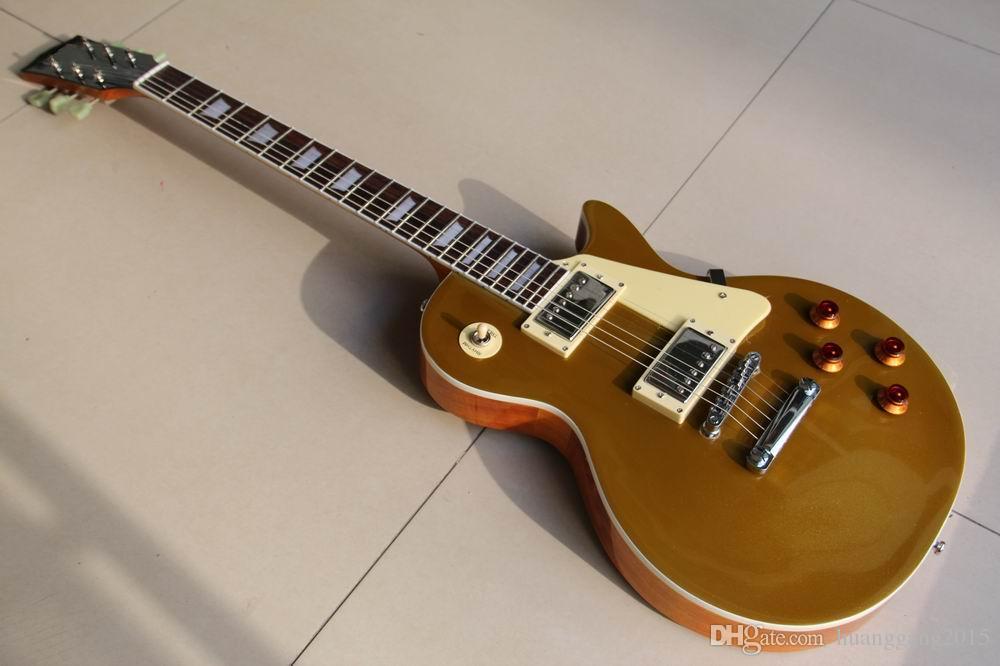 

Wholesale Guitars New Arrival goldtop Electric GuitarCustom Shop '57 Goldtop Electric Guitar Rosewood Fretboard Fretside binding 120115
