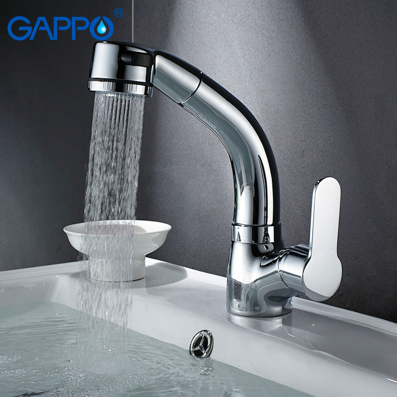 

GAPPO Basin Faucet pull out basin mixer tap Deck Mounted sink mixers Faucets bathroom water taps waterfall faucet