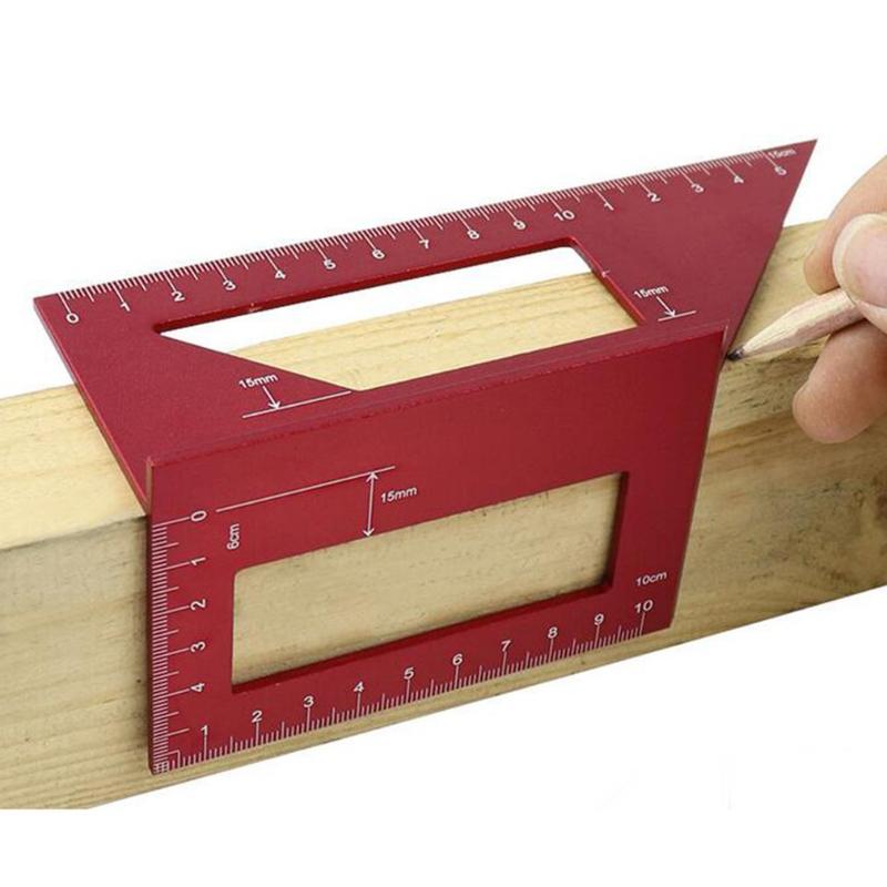 

45/90 Degree Angle Guide Ruler Woodworking Scriber Scribing Gauge Drill Locator Aluminum Alloy Angle Protractor Gauge