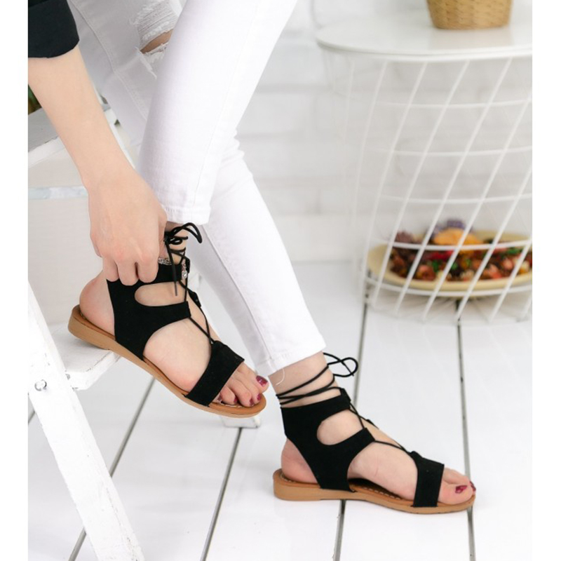 

Tina Black Suede Sandals, As pic