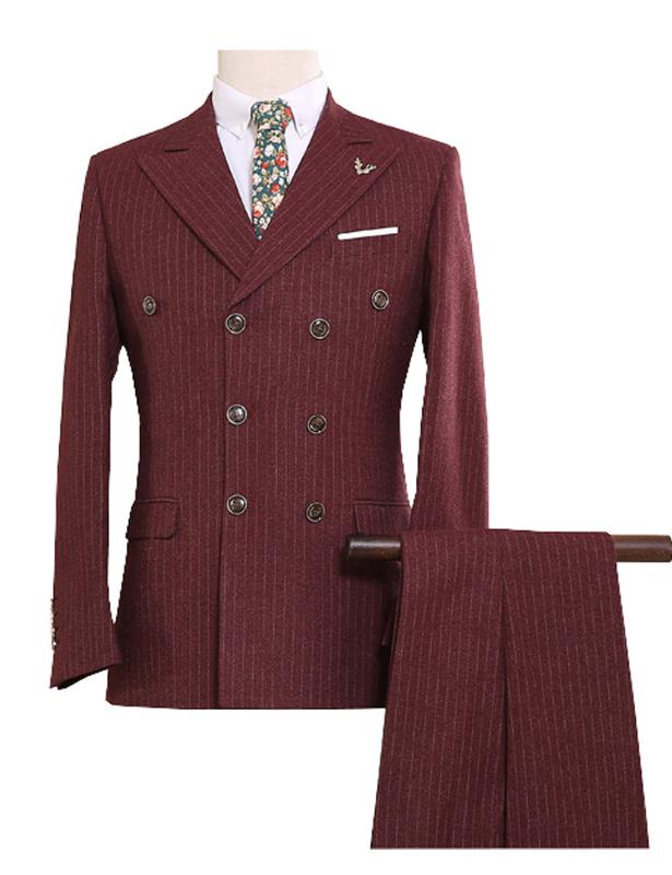 

Custom Made tweed men suits British style Modern Blazer 3 Pieces Men Suits (Jacket+Pants+vest)custom suit -5XL, Burgundy