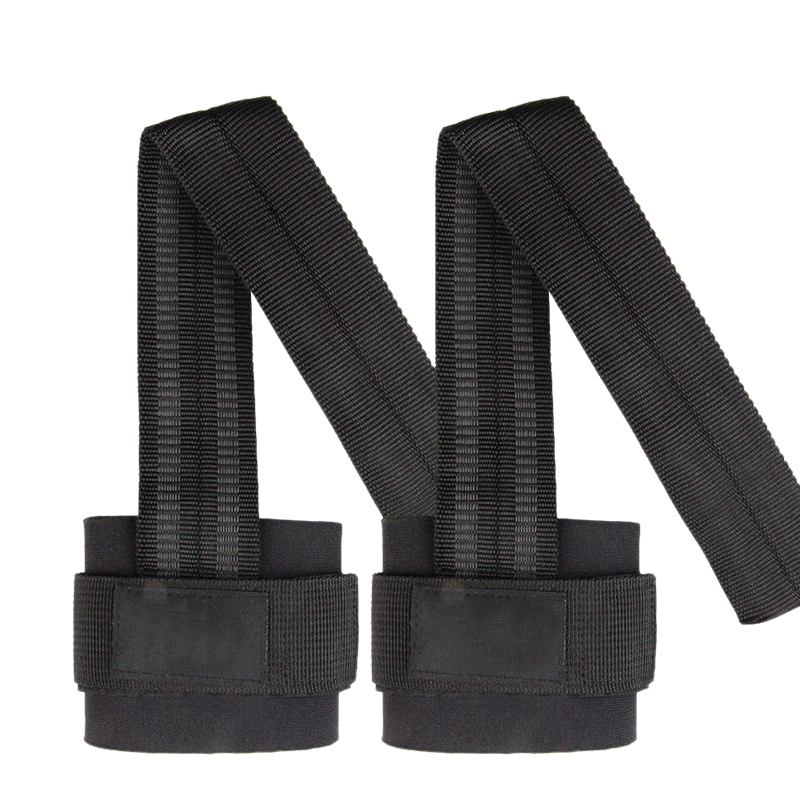 

2Pcs Weightlifting Wristbands on Both Sides of the Non-Slip Deadlift Belt Barbell Dumbbell Grip Belt, Black