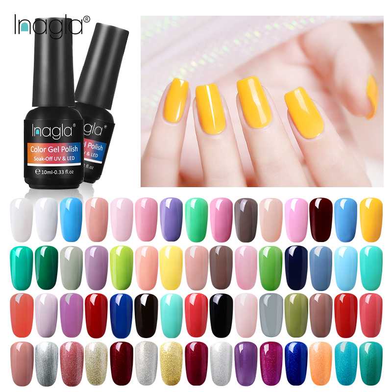 

Inagla UV Gel 10ml One-Step Gel Polish Not Need Base Top Coat 60 Colors Hybrid Easy To Use Soak Off Lacquer, 6032