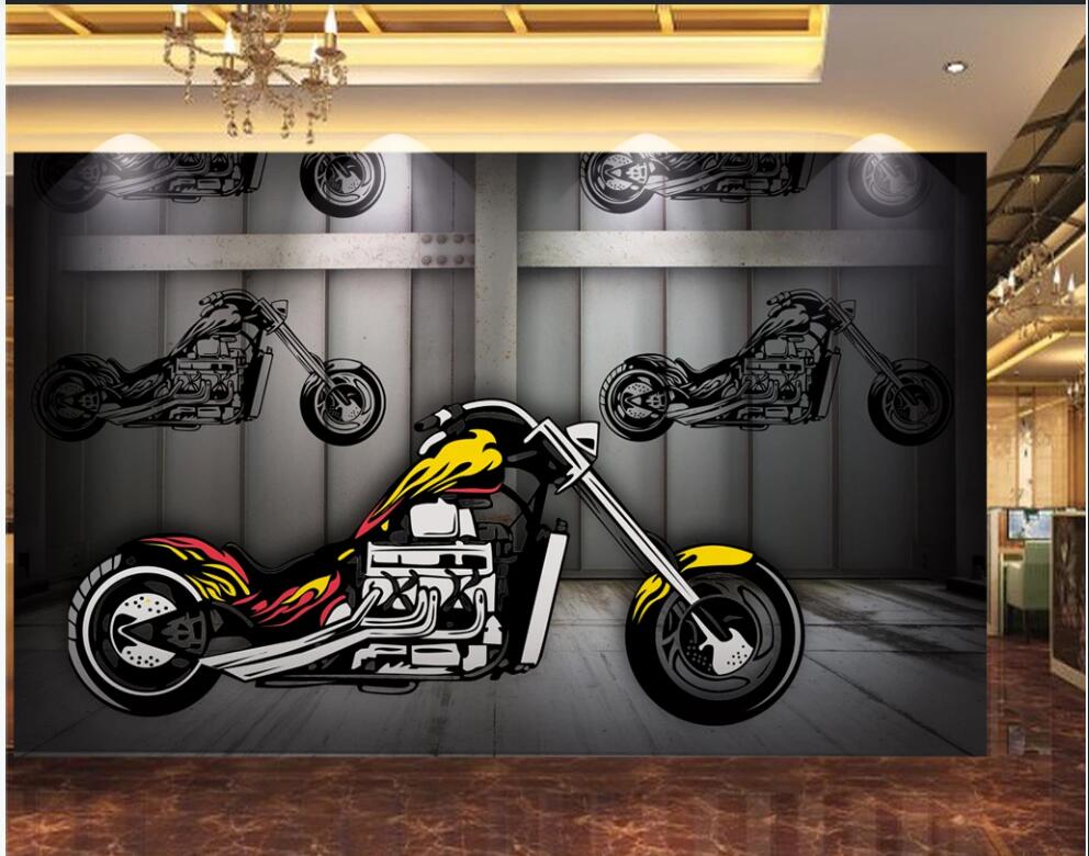 

3d wallpaper custom photo mural on the wall Motorcycle nostalgic bar nightclub tooling Home decor 3d wall murals wallpaper for living room, Non-woven wallpaper