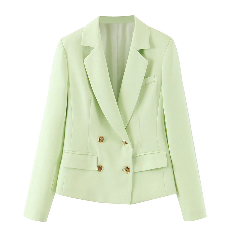 

Fashion Women Solid Short Blazer Long Sleeve Korea Style Female Blazer Feminino Office Ladies 2020 Autumn Outwear, As picture
