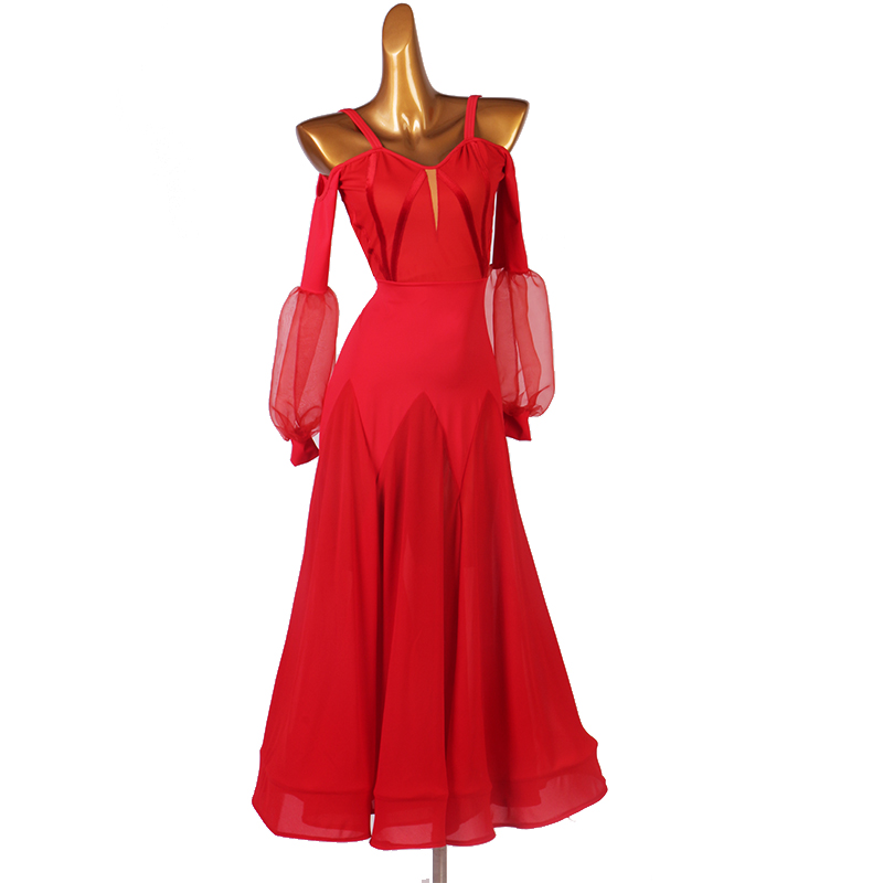

Custom Elegant classical ballroom dance dresses women ballroom dancing clothes Competition standard dance dress waltz foxtrot, Red
