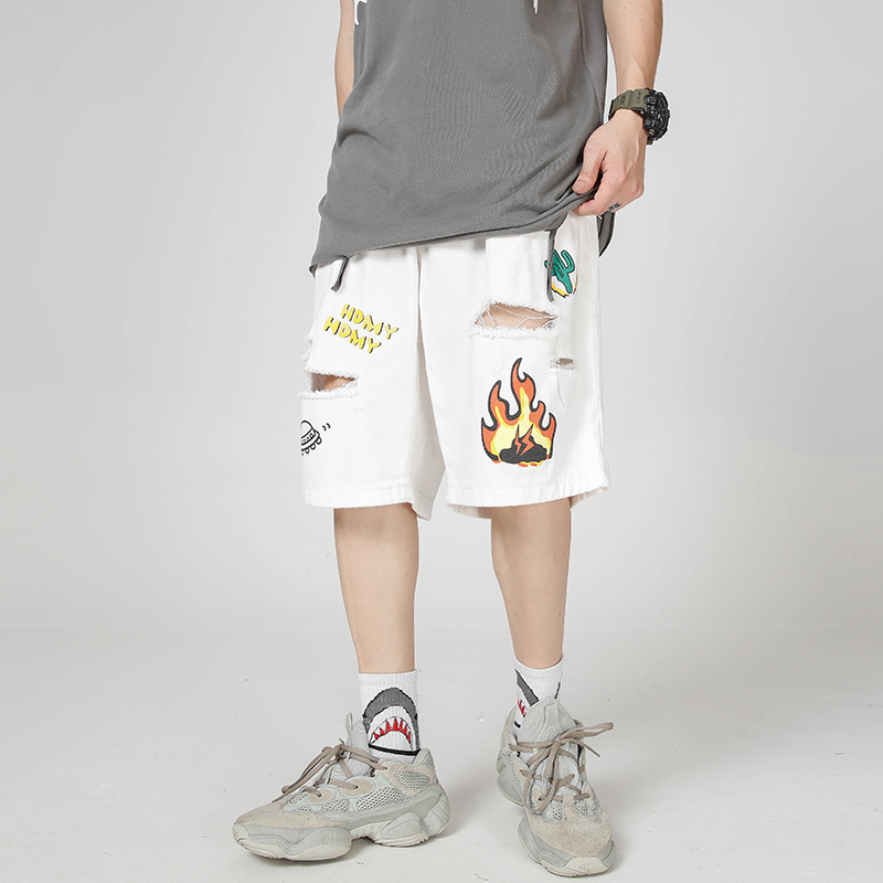 black denim knee length shorts