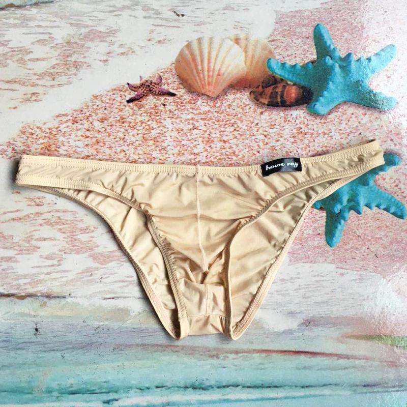 

2020 Brand Howe Ray gay underwear men solid briefs low waist breathable ice silk sexy Underpants half-pack hip underwear