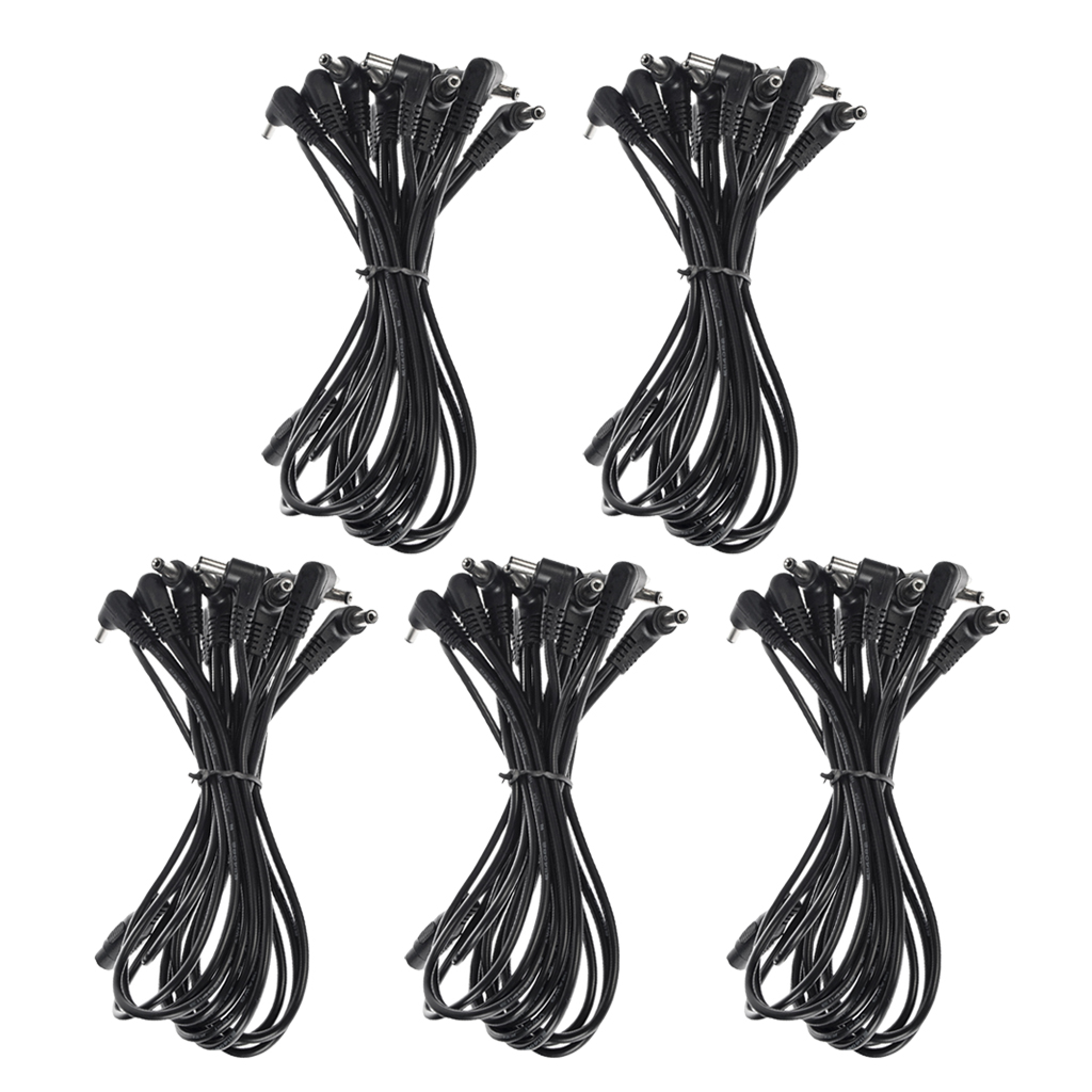 

5 Pieces 11 Way Right Angle Plug Daisy Chain Power Cable for Guitar Effect Pedal
