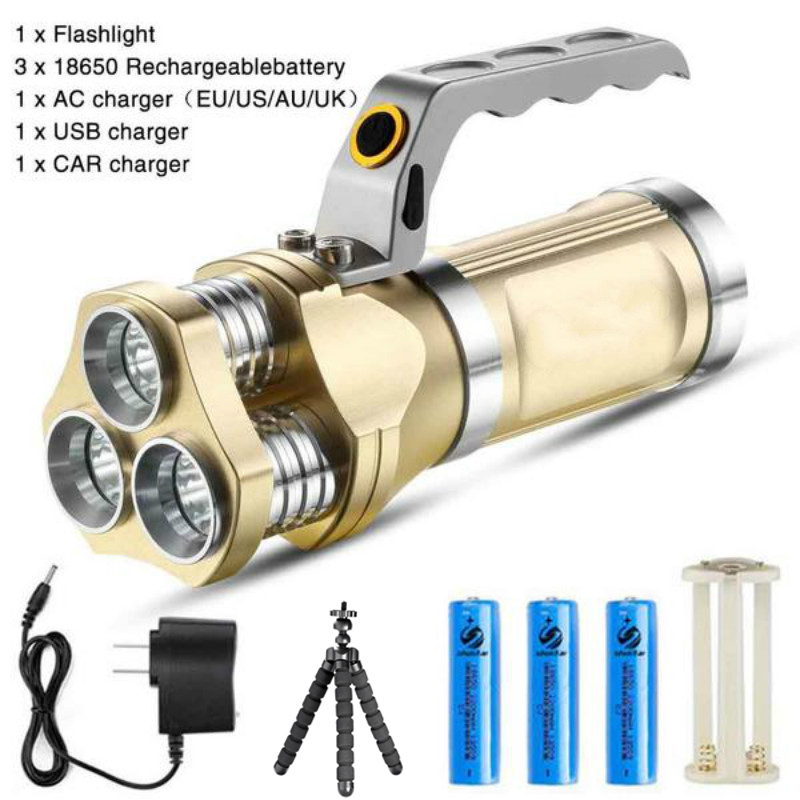 

Outdoor LED Rechargeable Searchlight Tactical linterna torch 18650 Battery Camping Powerful Led