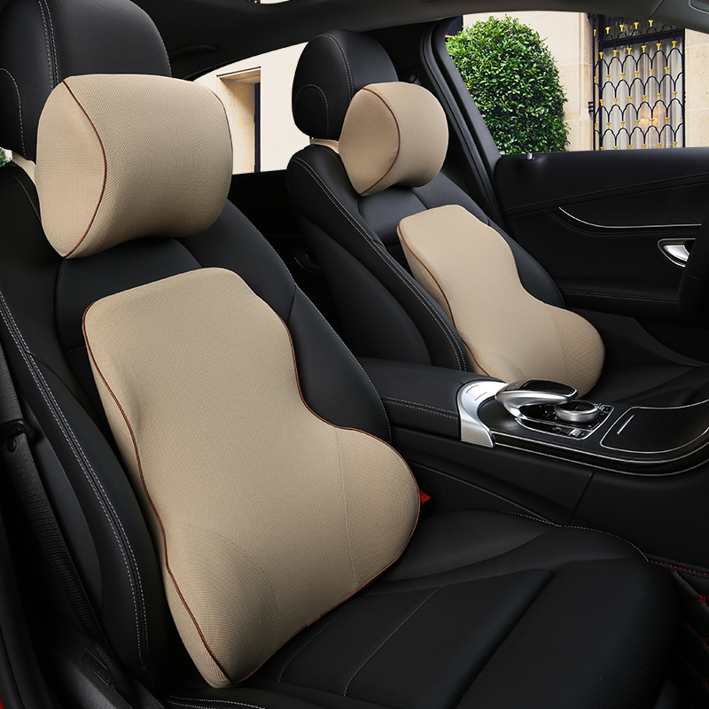 

New memory foam 3D in car seat headrest pillow solid for the neck rest waist back support cushion set pillows auto accessories