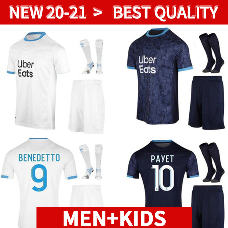

2020 2021 Olympique de Marseille Soccer jersey adult kids football kits 20 21 Maillot De Foot PAYET BENEDETTO THAUVIN OMfootball shirts, Beige