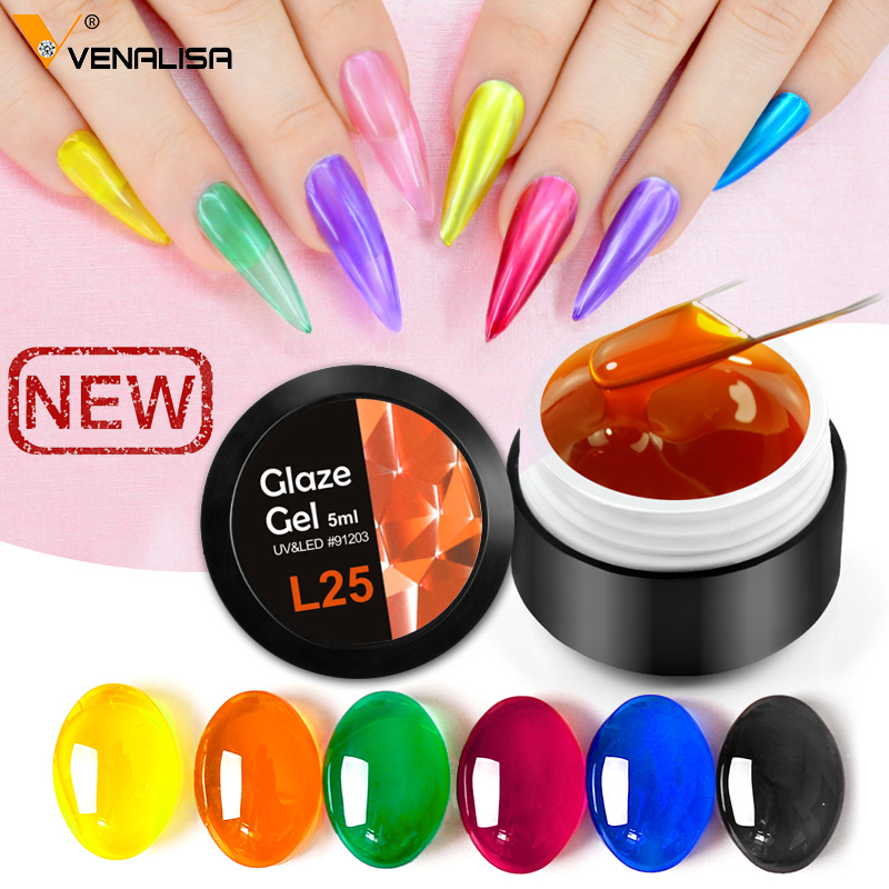 

Glass gel 5ml nail gel polish set Jelly nail uvgel silver base Metal polish, L28