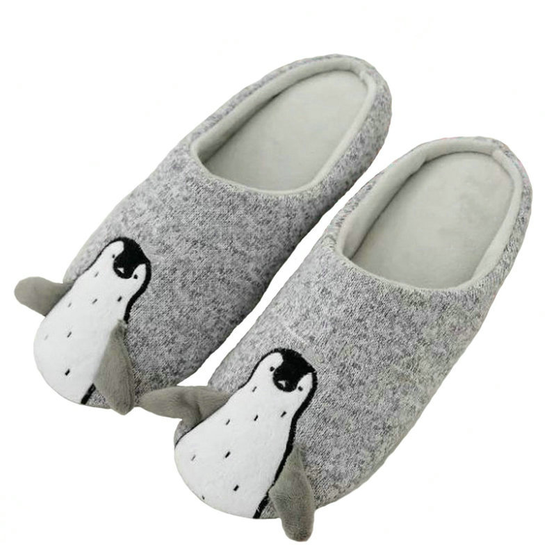 

Big Size Penguin Animal Pattern Home Slippers Women/Men Indoor Shoes For Bedroom House Adult Guest Soft Bottom Flats, Pink