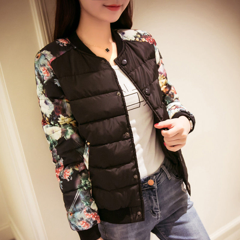 

2020 Autumn Winter Women New Warm Elegant Cotton Jacket Casual Style Printed Parkas Female Long Sleeve Fashion Loose Coats W428, Red