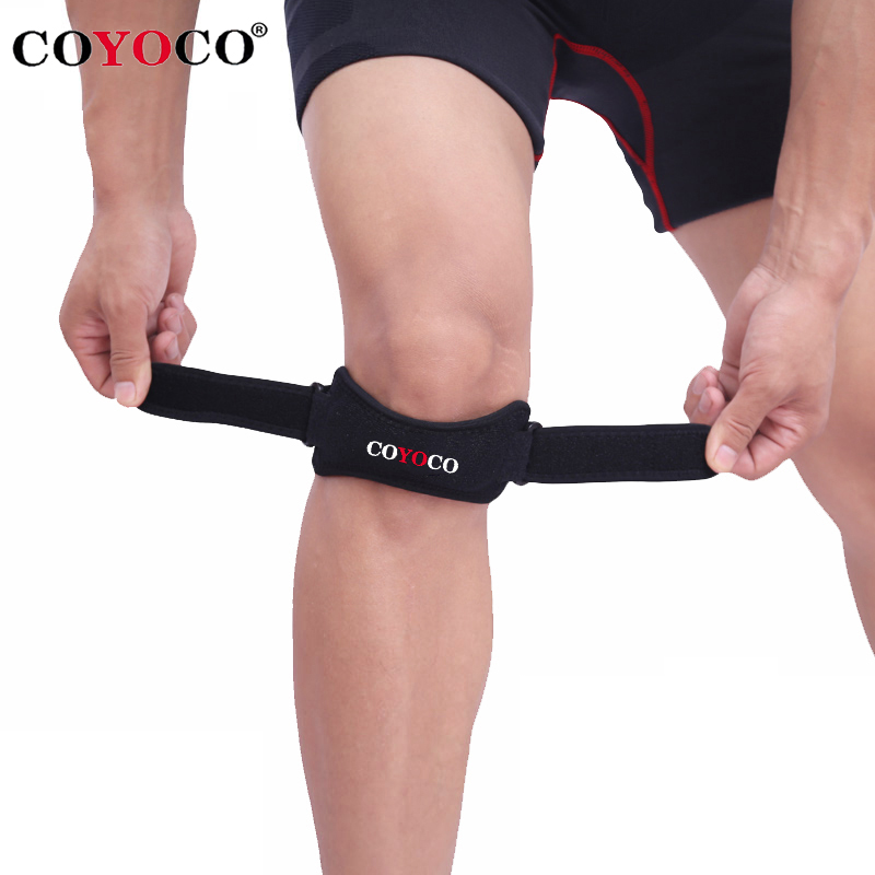 

1 Pair Adjustable Patella Brace Pad Protector Knee Support KneePad COYOCO Brand Anti Falls Bandage Patella Guard Black, Blue