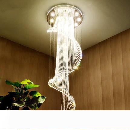 

Chandeliers European K9 Crystal Spiral Ceiling Light Modern Creative LED Living Room Hotel Villa Light Chandelier Light Fixture Pendant Lamp