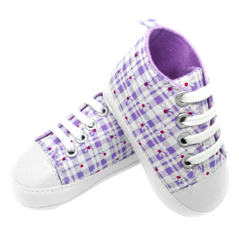

2020 Newborn Baby Shoes Infant First Walkers Toddlers Cotton Cloth Shoes Lace-up Baby Girls Boys Sneaker Prewalkers All Seasons, Purple