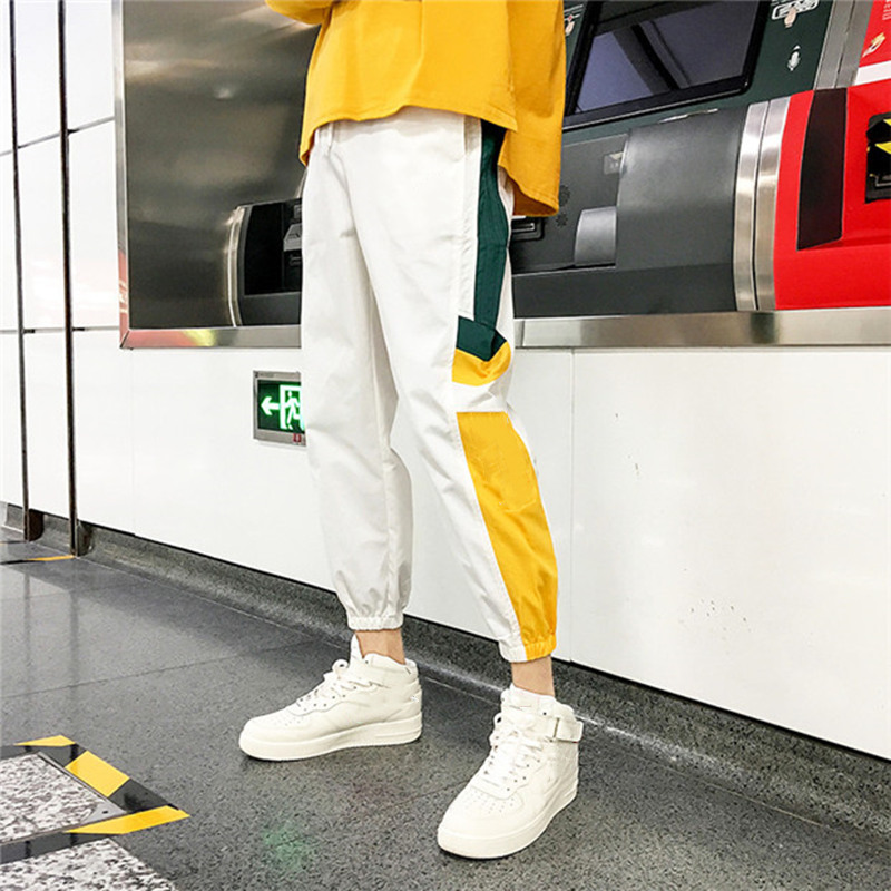 Mens Designer nouveau pantalon occasionnels Joggings Hip-hop marque de mode Sweatpants Stripes Panalled Crayon Jogger Pantalon plus 8color K52-1