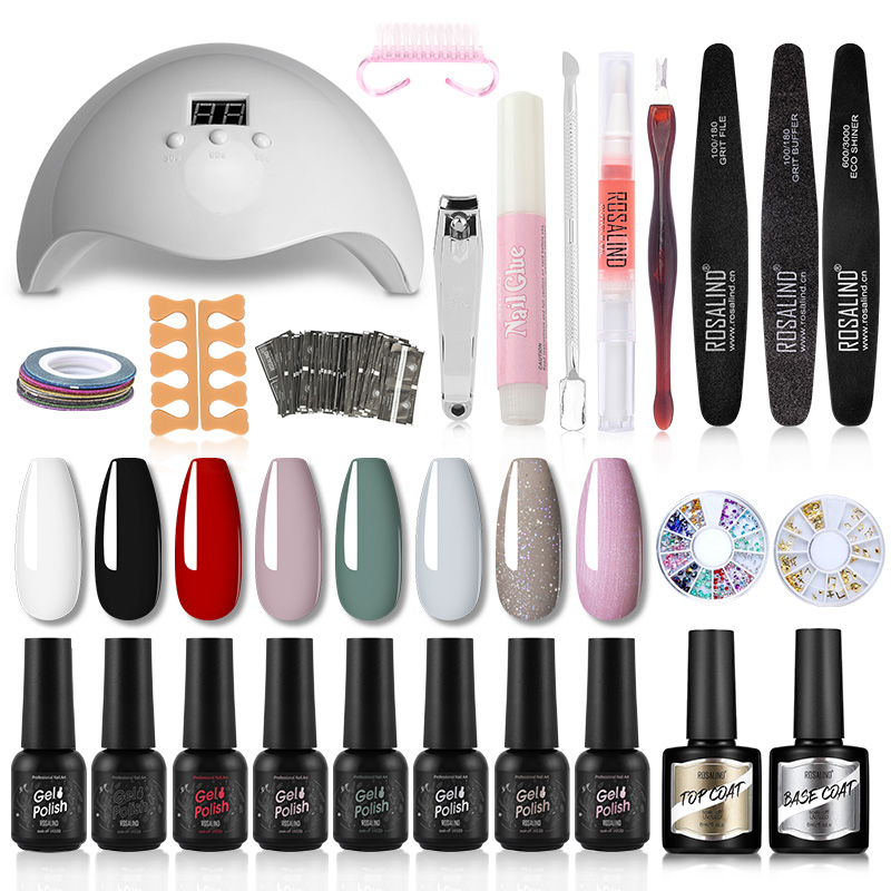 

ROSALIND Gel Nail Polish Set Hybrid Varnish Set Semi Permanent Gel Nail All For Manicure UV LED Lacquer Soak Off Nails Art