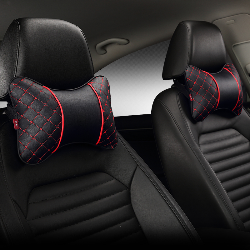 

2pcs neck pillow PU leather car seat headrests pillows in the car automobile pillow for cars head restraints auto accessories