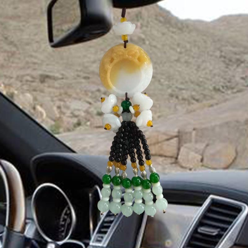 

Hanging Decorative Car Pendant Gift Craft Rearview Mirror Beaded Ornament DIY Imitation Crystal Home Interior Exquisite