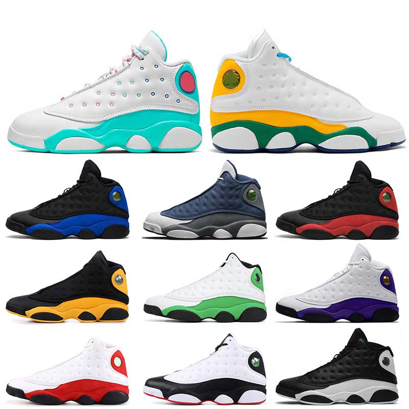 

2020 Fashion Women Mens Basketball shoes 13s Soar Green Pink Playground Flint 13 Hyper Royal Bred Lucky Green Jumpman trainers sneakers, #4 soar green pink 36-40