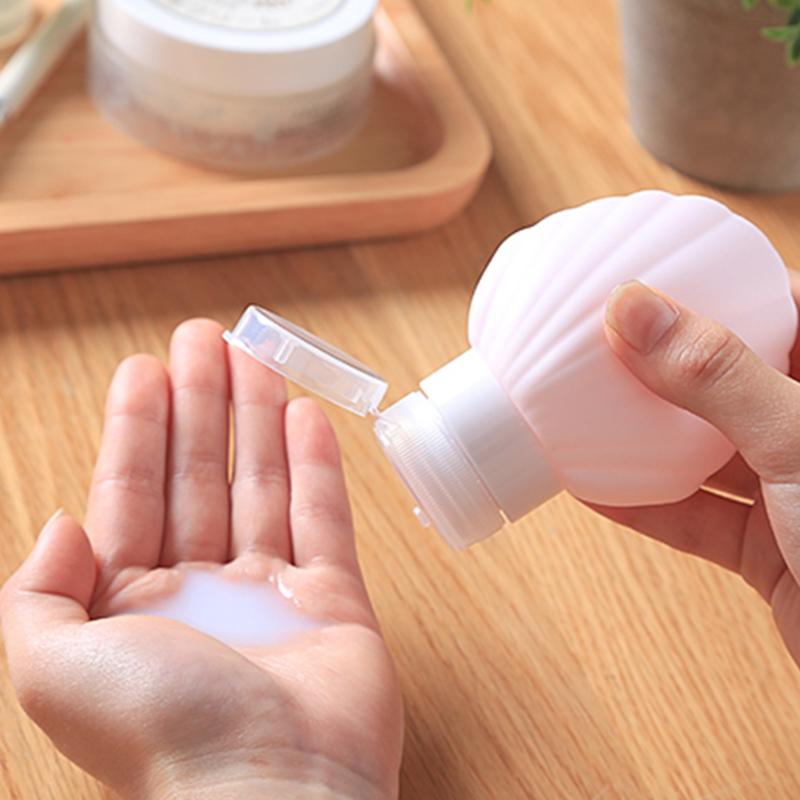 

40ml Silicone Shell Shape Cute Container Lotion Travel Anti Pollution Tube Shampoo Bottle Cosmetic Portable Empty