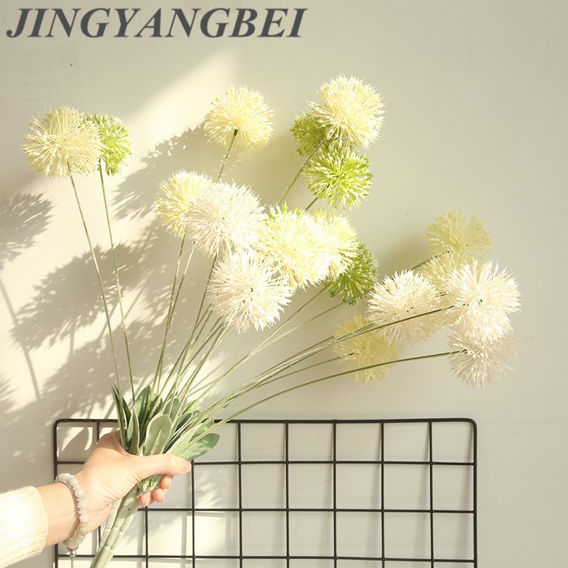 

5 Head Dandelion Onions Bouquet Fake Plant Artificial Flowe For Wedding Road Lead Party Decoration Fake Flowers Home Decor, Green