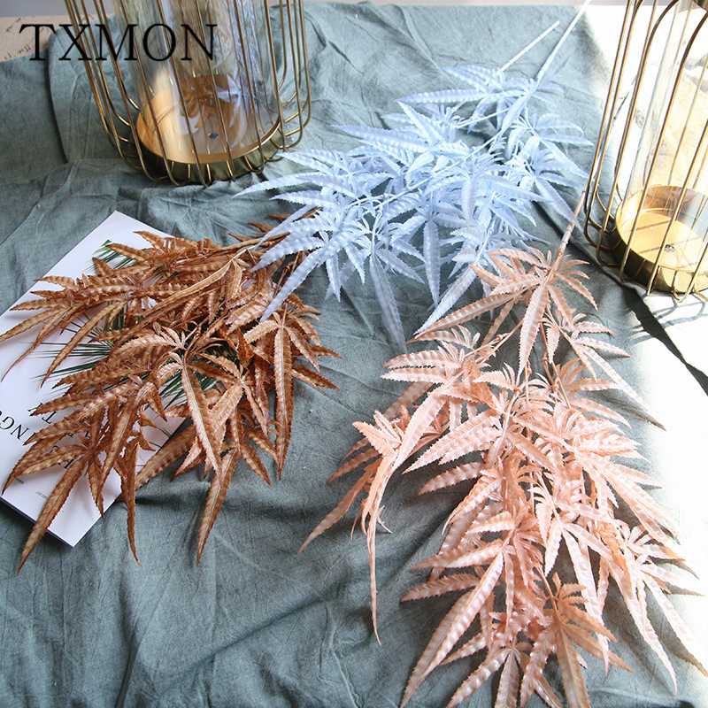

Artificial Single Encryption Plastic Flowers Wedding Hall Soft Decoration Floral Material Flower Arrangemen Leaves, Orange