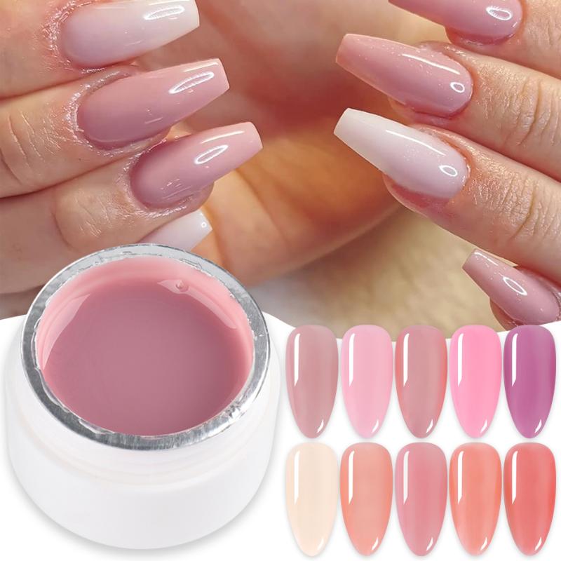 

6ml Opal Jelly Pink Purple Nail Gel Polish 12 Colors Semi-transparent Soak Off Nail Art UV Gel Varnish Manicure Lacquer JI1777, 01