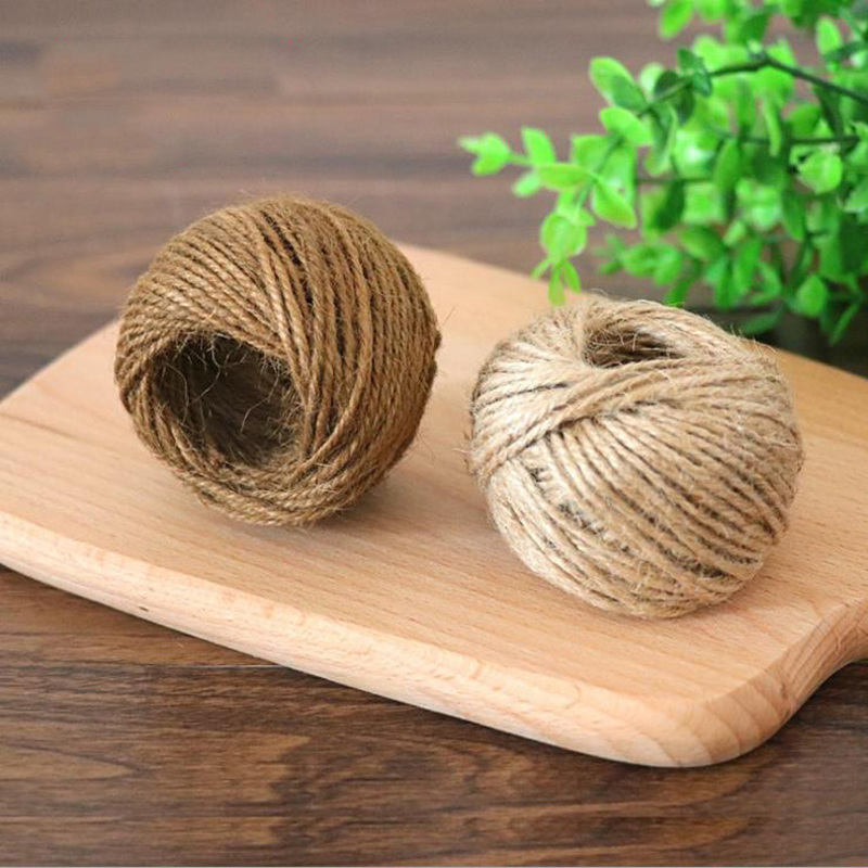 

25m/Roll Natural Rope DIY Tag Label Hang Rope Wedding Woven Home Decor Twine Jute String Gardening Cord Craft Gift Packing, 3 rolls brown