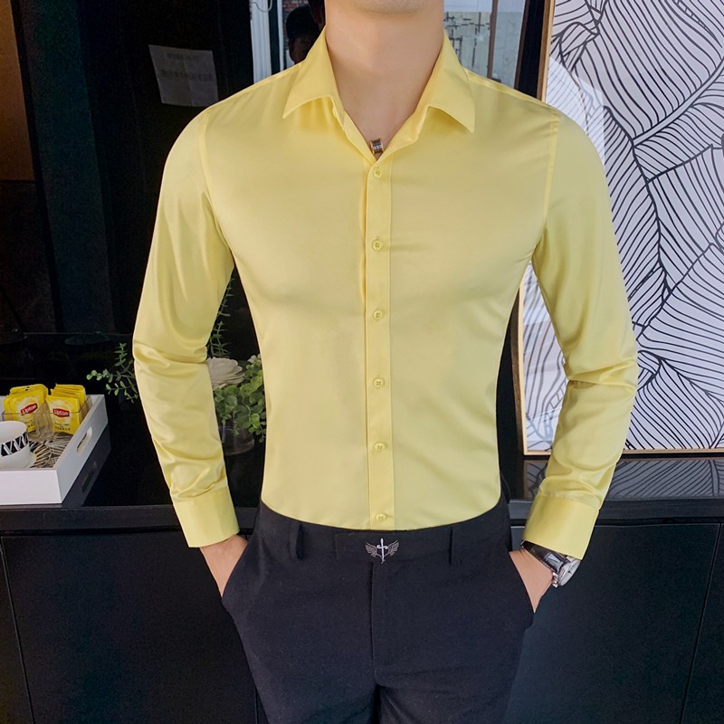 camisa color amarillo para hombre