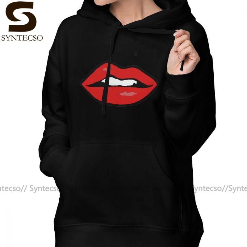 

Lips Hoodie The Gillian - Special Edition Hoodies Long Sleeve White Hoodies Women Graphic Cotton Plus Size Sexy Pullover Hoodie, Black