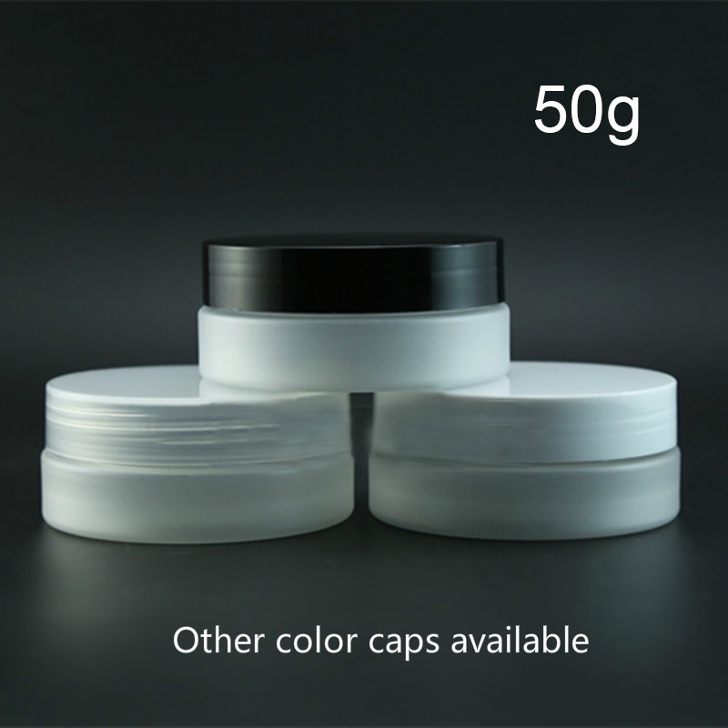 

50g Empty Plastic Matte Jar Refillable 2Oz Cosmetic Cream Container Small Frost Bottle Makeup Salts Lotion Spice Sugar Storage