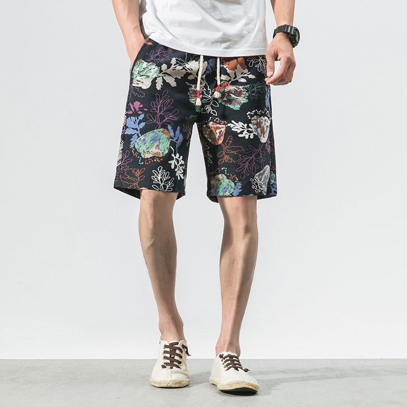 

Men's Bermuda Shorts Cotton Linen Casual Shorts Men Chinese Style Streetwear Short Pants Man 2020 Summer Large Size Dropshipping, D03